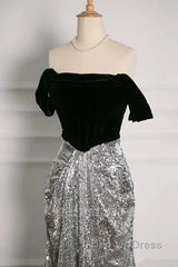A Line Off The Shoulder Sexy Sequin Formal Dresses Bridesmaid Dresses Evening Gown Prom Dresses