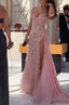 A Line Pink Long Prom Dresses Prom Gown