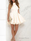 A Line Halter Short Mini Stretch Crepe Homecoming Dresses