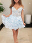 A Line Off The Shoulder Corset Short Mini Tulle Homecoming Dresses With Appliques Lace