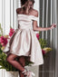 A Line Off The Shoulder Short Mini Silk like Satin Homecoming Dresses