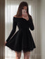 A Line Off The Shoulder Short Mini Stretch Crepe Homecoming Dresses