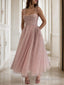 A Line Spaghetti Straps Ankle Length Homecoming Dresses