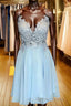 A Line Spaghetti Straps Short Mini Chiffon Homecoming Dresses