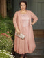A Line Square Ankle Length Chiffon Mother of the Bride Dresses With Lace