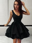 A Line Straps Short Mini Satin Homecoming Dresses