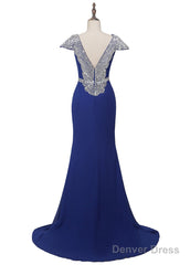 A-Line/Princess Sweep Train Chiffon Prom Dresses