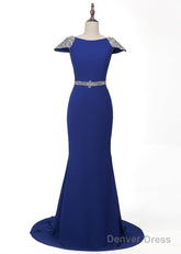 A-Line/Princess Sweep Train Chiffon Prom Dresses