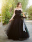 A Line Sweetheart Floor Length Tulle Wedding Dresses with Appliques Lace