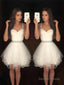 A Line Sweetheart Short Mini Tulle Homecoming Dresses With Beading