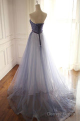 A-Line/Princess Tulle Sweetheart Floor-Length Prom Dresses