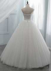 A-Line/Princess Tulle Sweetheart Wedding Dresses