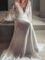 A Line V Neck Court Train Lace Wedding Dresses With Belt Sash