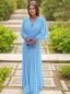 A Line V Neck Floor Length Chiffon Mother of the Bride Dresses With Ruffles