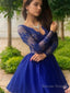 A Line V Neck Short Mini Chiffon Homecoming Dresses