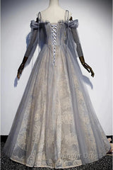 A-Line Prom Dresses Dresses Wedding Floor Length Strap Tulle With Sequin Embroidery