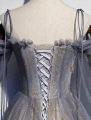 A-Line Prom Dresses Dresses Wedding Floor Length Strap Tulle With Sequin Embroidery