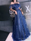 A Line Prom Dress Elegant Dress Wedding Guest Prom Wear Floor Length Short Sleeve Off Shoulder Tulle With Embroidery Tiered Dresses To Impress