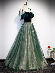 A-Line Prom Dresses Glittering Dresses Wedding Guest Engagement Floor Length Sleeveless Spaghetti Strap Organza With Sequin