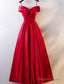 A Line Prom Dress Open Back Dresses Wedding Guest Floor Length Short Sleeve Off Shoulder Satin With Ruched