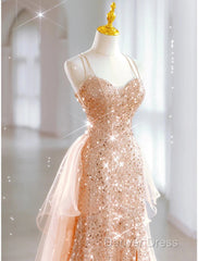 A-Line Prom Dresses Sparkle & Shine Dresses Wedding Guest Sweet 16 Floor Length Sleeveless Sweetheart Tulle With Sequin