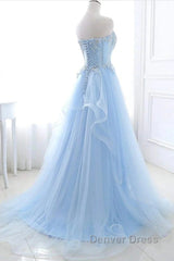 A-Line Sexy Engagement Prom Birthday Dresses Strapless Sleeveless Lace Pleats