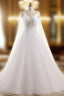 A Line Sexy V Neck Custom Made Beaded Appliques Wedding Dresses