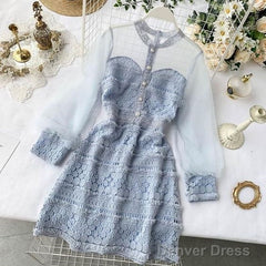 A-Line Short Blue Homecoming Dress Causal Dress