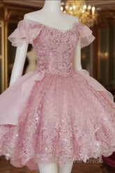 A-Line Short Pink /Blue Homecoming Dresses