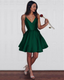 A-Line Short Prom Dress Dark Green Homecoming Dresses