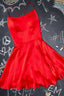 A Line Short red Homecoming Dress Satin Prom Dresses