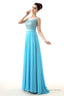 A Line Sleeves Chiffon Lace Backless Long Prom Dresses