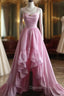 A Line Spaghetti Strap Satin Long Wedding Dress Birthday Quinceanera Dress Prom Dresses