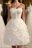 A-Line Spaghetti Strap Tulle Short Homecoming Dresses