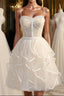 A Line Spaghetti Strap Tulle Short Homecoming Dresses