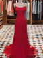 A Line Spaghetti Straps Appliques Lace Sweep Train Tulle Dresses