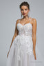 A Line Spaghetti Straps Tulle Decal Long Wedding Dresses