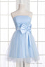A Line Strapless Bowknot Short Prom Dress Homecoming Dresses