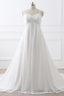 A Line Straps Empire Long White Bridesmaid Dresses With Beads