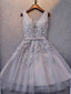 A Line Straps Ruffles Short Mini Tulle Dresses