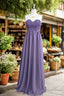 A Line Sweetheart Chiffon Floor Length Long Bridesmaid Dresses