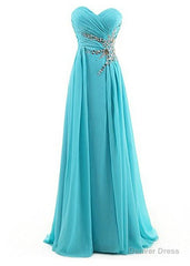 A-Line Sweetheart Chiffon Pleats Beading Bridesmaid Dress