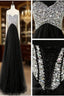 A Line Sweetheart Neck Black Floor Length Long Prom Dress, Black Prom Dresses