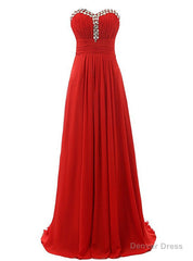 A-Line Sweetheart Neck Chiffon Floor Length Bridesmaid Dress