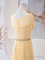 A-Line Sweetheart Neck Chiffon Long Prom Dress, Chiffon Formal Evening Dress