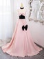 A-Line Sweetheart Neck Satin Pink Long Prom Dress, Pink Long Formal Dress