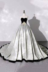 A-Line Sweetheart Neckline Long Formal Gown, Beautiful Strapless Evening Party Dress