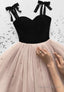 A Line Tulle Velvet Short Prom Dress Short Homecoming Dresses