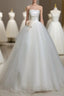 A-Line Tulle White Long Prom Dresses, White Long Formal Dresses