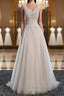A Line V Neck Gray Floral Long Prom Dress, V Neck Gray Long Floral Prom Bridesmaid Dresses